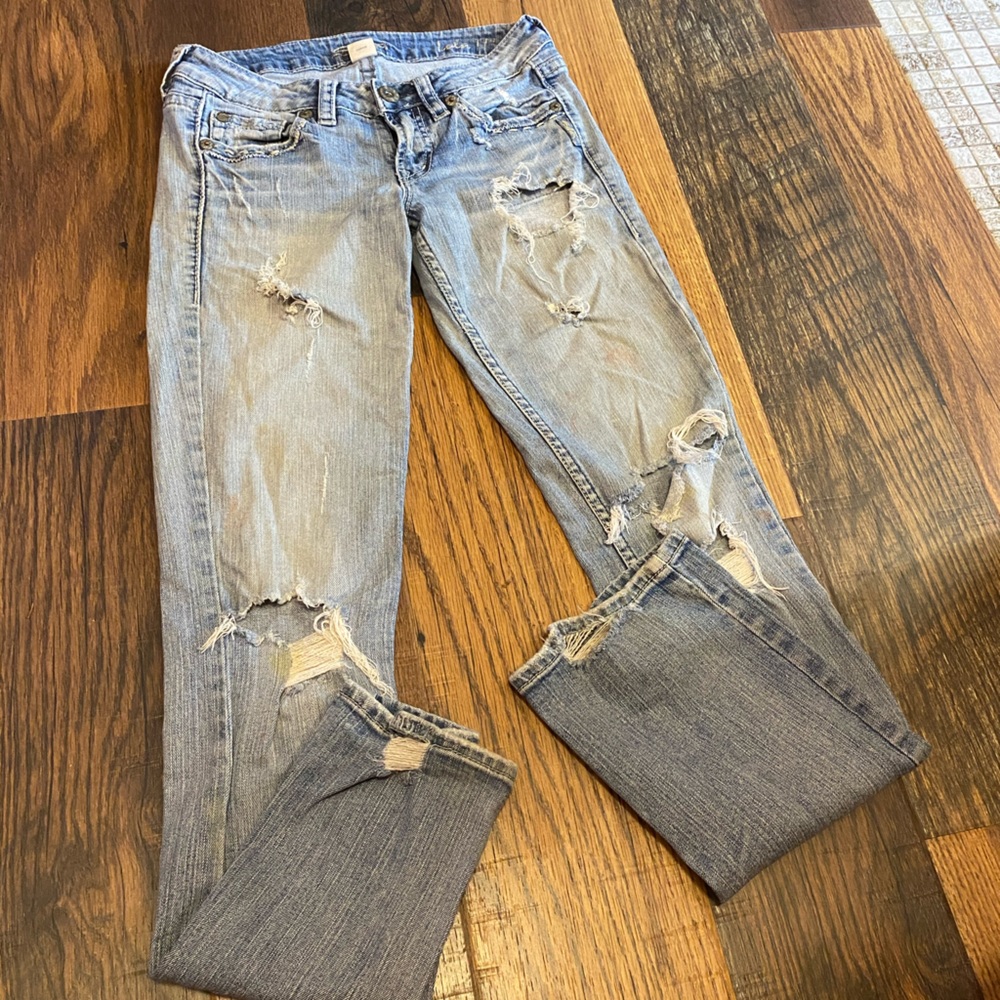 Vintage distressed Silver jeans - Picture 2 of 5